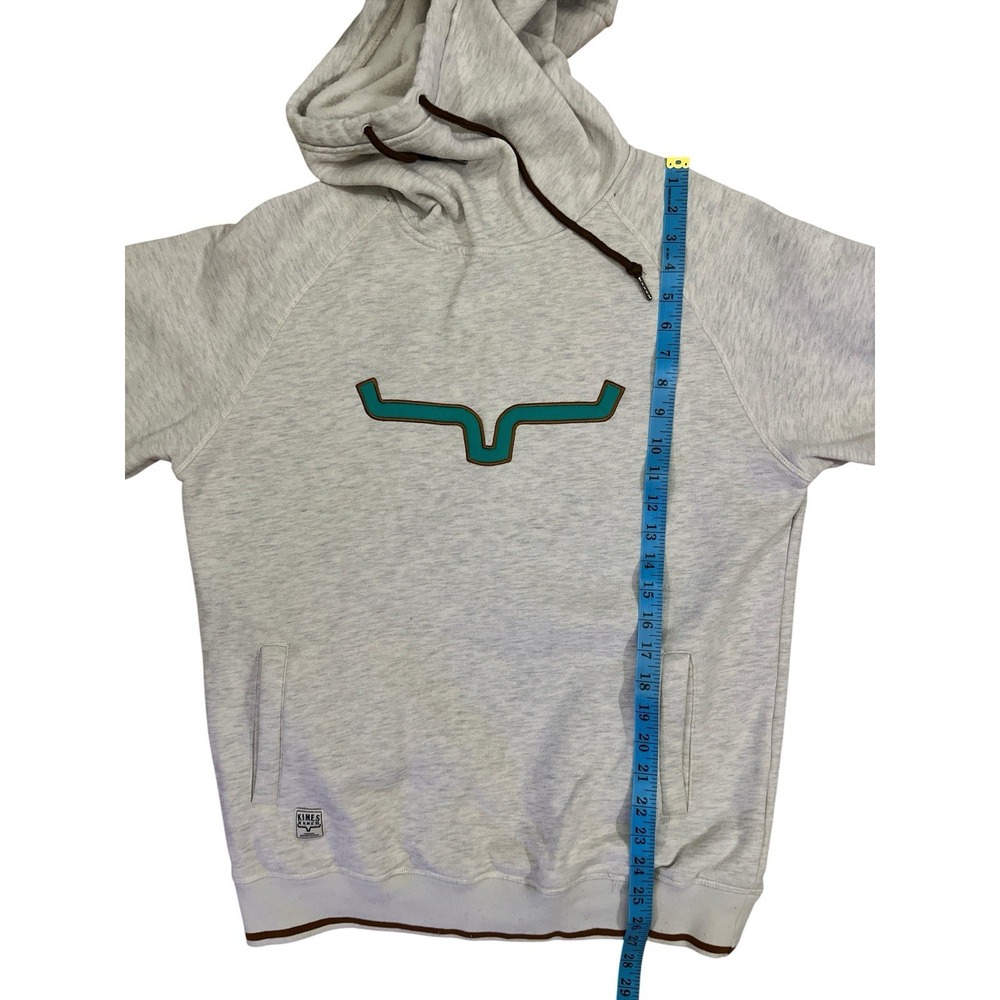 Kimes Ranch Hoodie Womens LARGE Oatmeal Two Scoops Pullover Fleece Western Logo - Picture 8 of 8